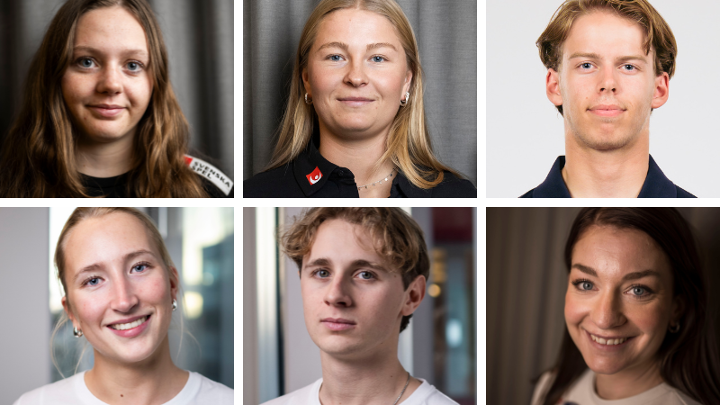 Kollage med åkare som får stöd av SOK